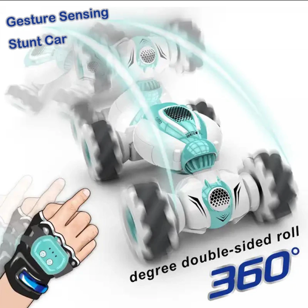 Radio-controlled car with gesture sensor and remote control
